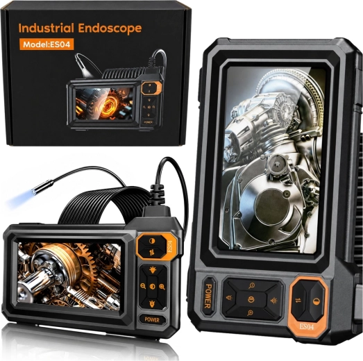 Cameră endoscopică de inspecție cu LCD 4,3" și 8 LED (IP67)