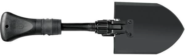 Lopată pliabilă GERBER Gorge 42 cm, oțel, neagră, husă