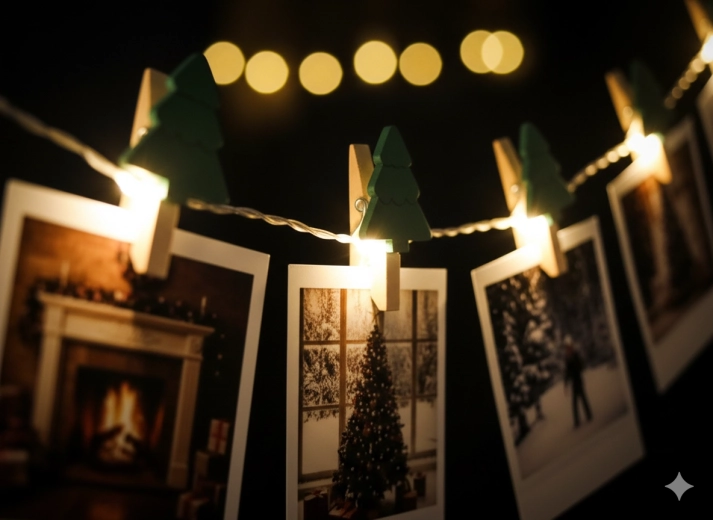 Galerie foto luminoasă cu LED-uri calde