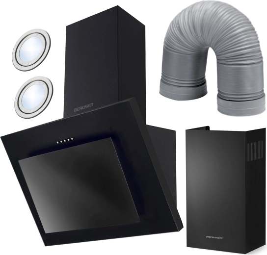 Hota tip șemineu 60 cm Berdsen BT-215 neagră