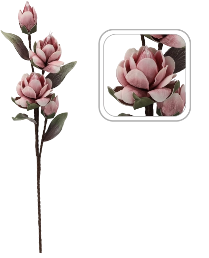 Trandafir artificial decorativ roz 90 cm