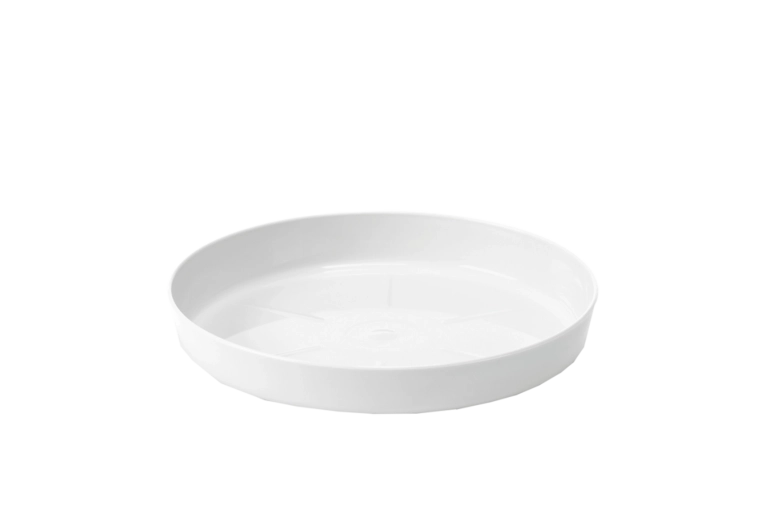 Suport alb din plastic pentru ghiveci Lamela 17 cm