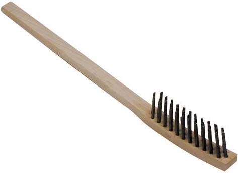 Perie pentru radiator cu 3 rânduri din sârmă de alamă, mâner din lemn