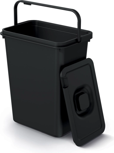 Coș de gunoi cu capac flap 10 l din plastic reciclat