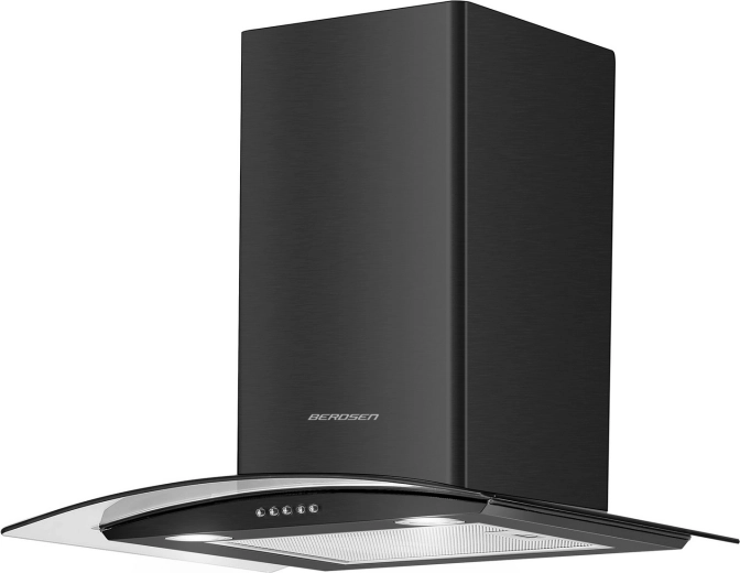 Design elegant din sticlă și inox în finisaj negru