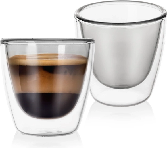 Pahare termo cu perete dublu pentru espresso Double 90 ml, 2 buc.