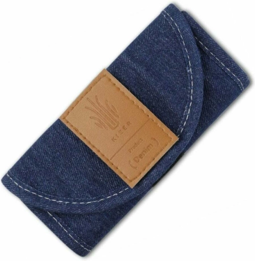 Denim rezistent cu detaliu din piele