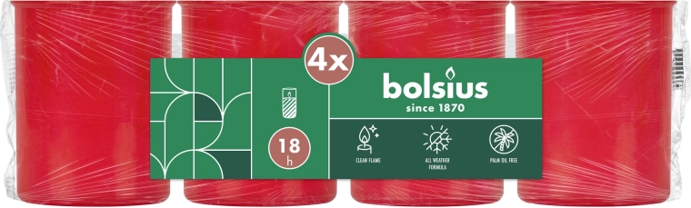 Set de lumânări cimiteriale fără capac roșu 4×18 h