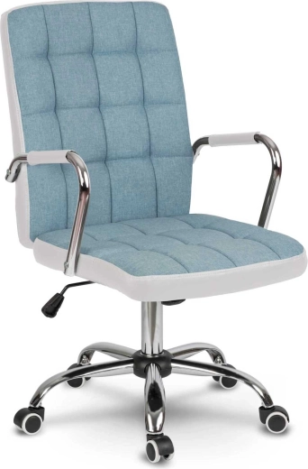 Scaun de birou Benton albastru-alb