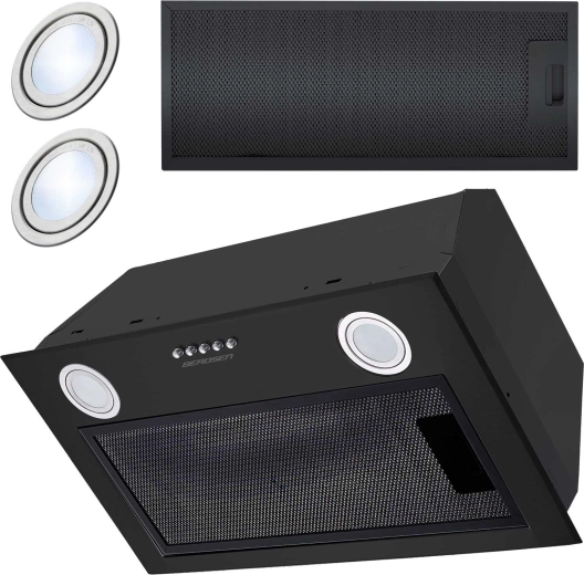 Hota încorporabilă de tip sub-corp, 60 cm, neagră