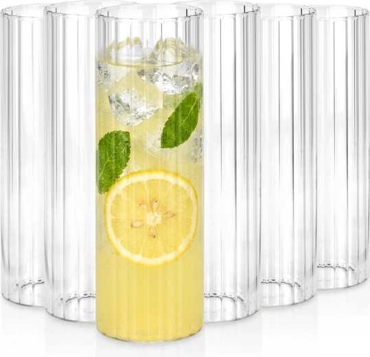 Pahare Vilde 560 ml, 6 buc., înalte, striate