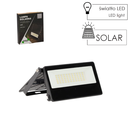 Proiector LED solar 20 W negru