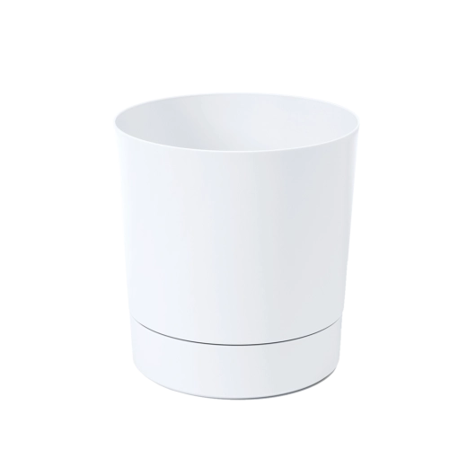 Ghiveci cu farfurioară Aura 20 cm alb