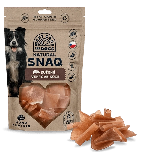 Piele de porc uscată pentru câini 100 g DOG SNAQ