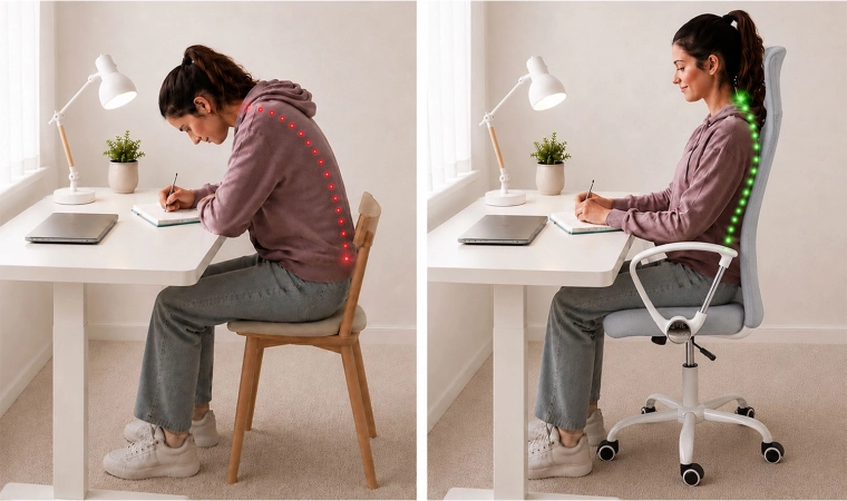 Suport ergonomic pentru spate, pentru o postură corectă