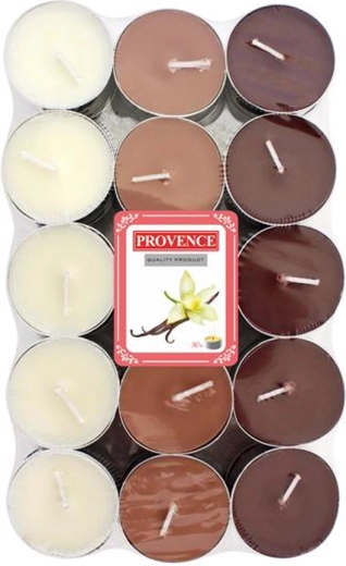 Lumânări parfumate tip pastilă Provence vanilie, 30 buc.