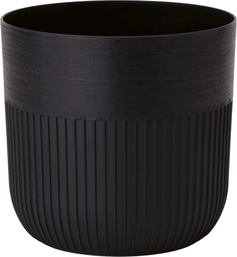Ghiveci Luca 30 cm, negru intens cu inserție