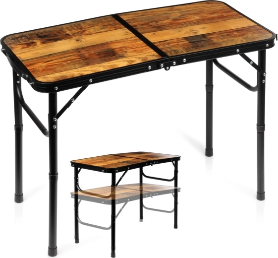 Măsuță turistică pliabilă Vilde 2în1 cu înălțime reglabilă 80 × 40 cm
