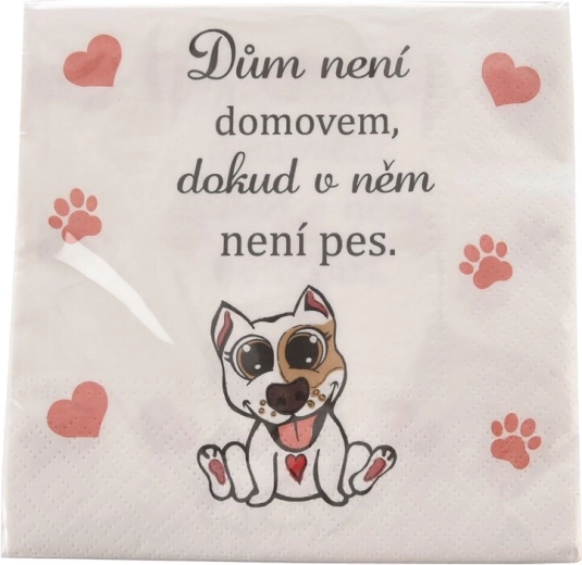 Șervețele de hârtie de unică folosință Dog home 33 × 33 cm, 20 buc