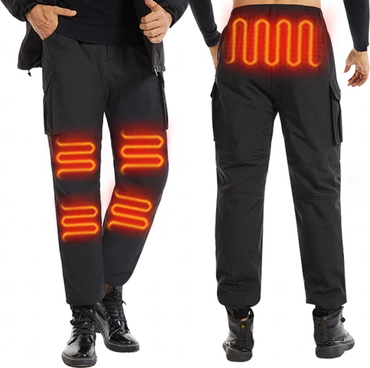 Pantaloni cargo bărbătești încălziți, impermeabili, cu USB