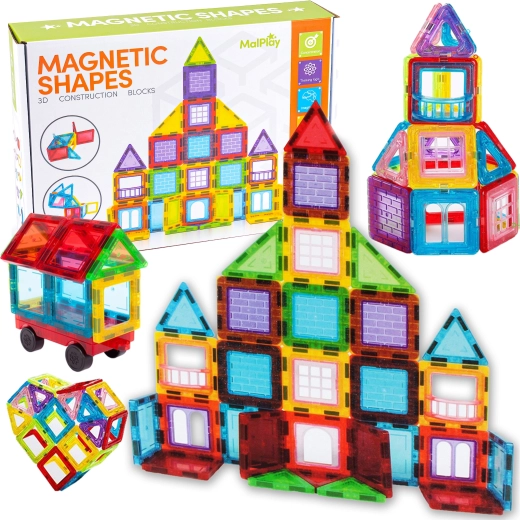 Set de construcție magnetică 3D – 45 piese