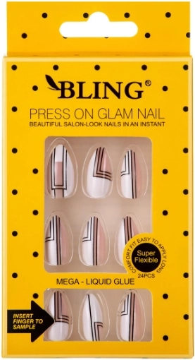 Unghii false BLING cu model geometric