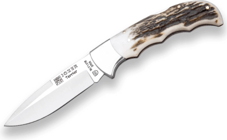 Cuțit de vânătoare pliabil JOKER NC19 Terrier, corn, 9 cm