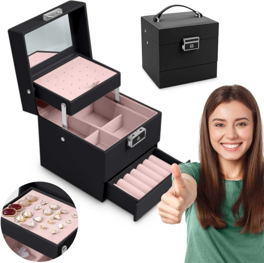 Cutiă de bijuterii Massido neagră