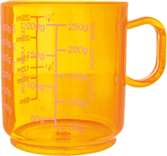 Măsură de bucătărie din plastic 250 ml, portocalie