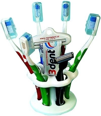 Suport din plastic pentru periuțe de dinți pentru 6 periuțe, diametru 10,5 cm