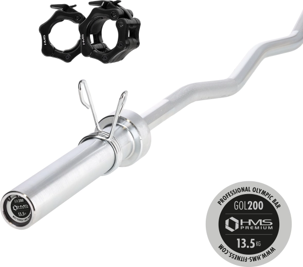 Bară olimpică EZ HMS Premium 150 cm cu închideri rapide ZG1000