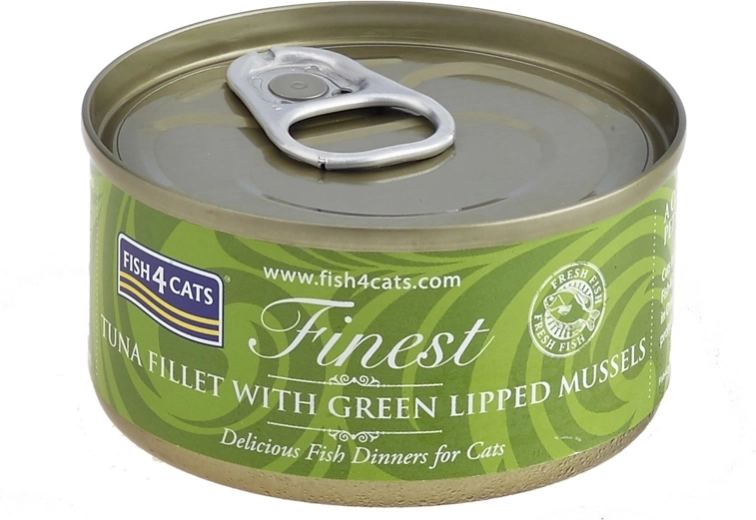 Conservă pentru pisici cu ton și scoică cu buză verde 70 g FISH4CATS Finest