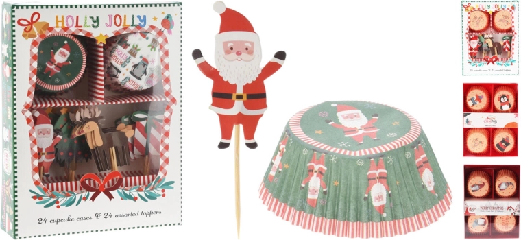 Set de Crăciun pentru copt brioșe, 48 piese