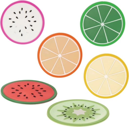 Set suporturi din silicon în formă de felii de fructe 8,5 cm, 6 buc