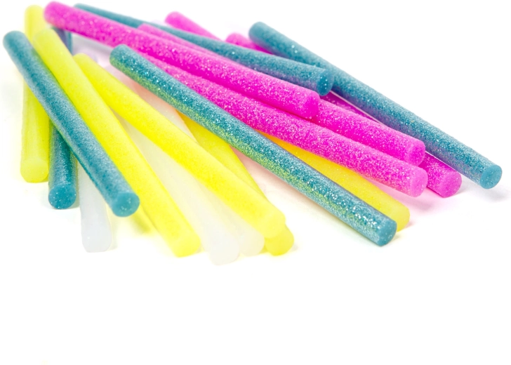 Bețișoare fluorescente de adeziv termofuzibil pentru pistol de lipit 7 × 100 mm, 20 buc.