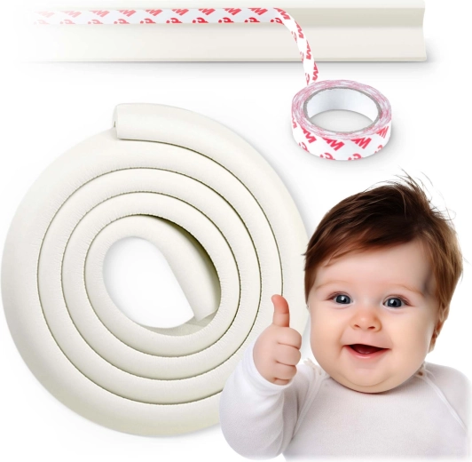 Protecție din spumă pentru muchii RICOKIDS, albă, 2 m