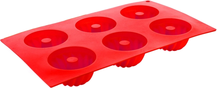 Formă din silicon pentru mini gugulufuri CULINARIA, 6 buc, roșu
