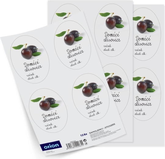 Etichete autocolante pentru sticle de țuică de prune de casă (12 buc.)