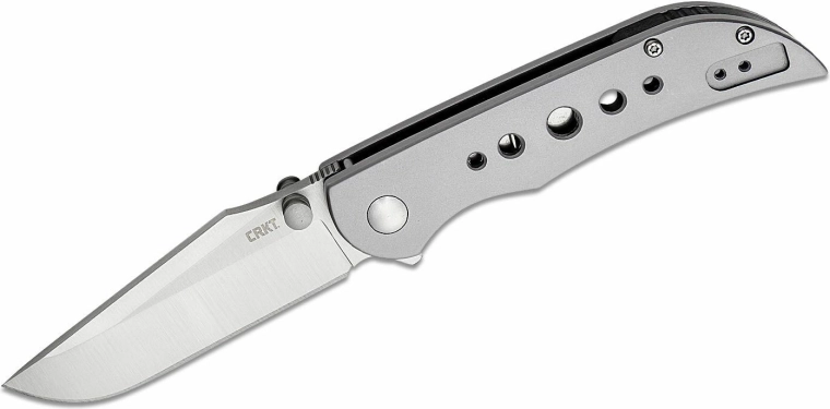 CRKT Oxcart Silver cuțit de buzunar 7,8 cm, integral din oțel inoxidabil