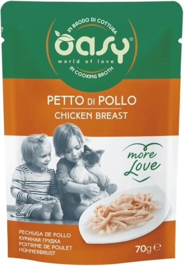 Oasy More Love piept de pui pliculeț pentru pisici 70 g