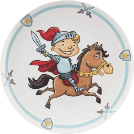Farfurie întinsă pentru copii cu motiv de cavaler 21 cm