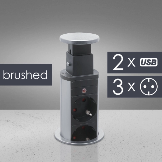 Bloc de prize extensibil pentru birou cu 3 prize și USB