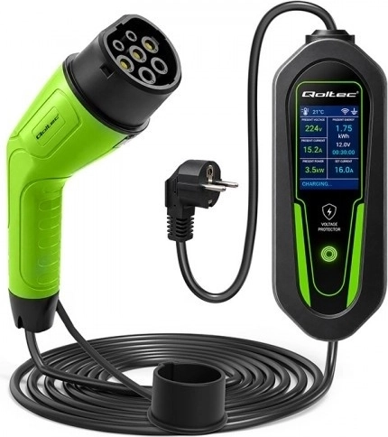Încărcător mobil pentru vehicule electrice și hibride Qoltec Type 2 3,5 kW Wi‑Fi