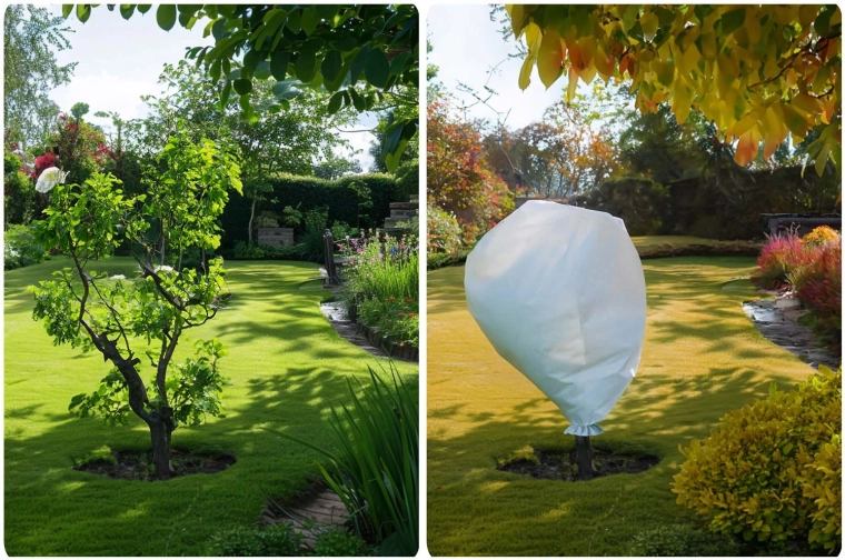 Acoperire ușoară a pomilor și straturilor