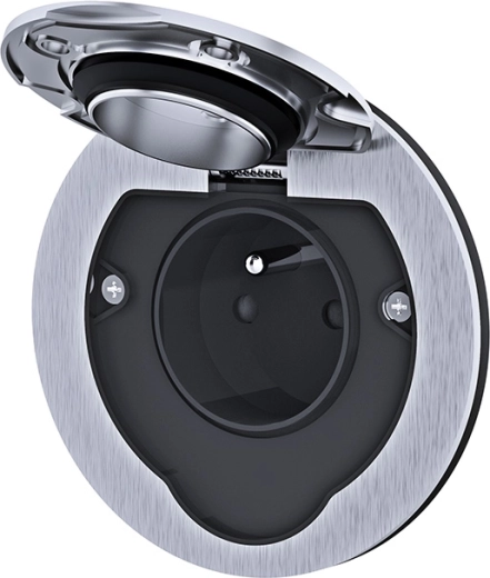 Capac metalic rezistent cu aspect inox, fără șuruburi vizibile