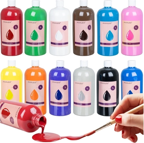 Culori pentru afișe maaleo 12×1 l – set pentru școală, atelier și creație acasă