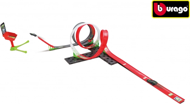 Pistă de curse Bburago GoGears Extreme SuperSonic Launch 3‑în‑1 cu mașinuță