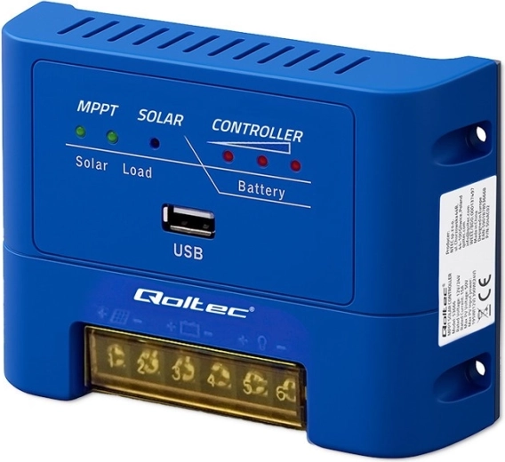 Regulator solar de încărcare MPPT Qoltec 15 A pentru 12/24 V, LiFePO4