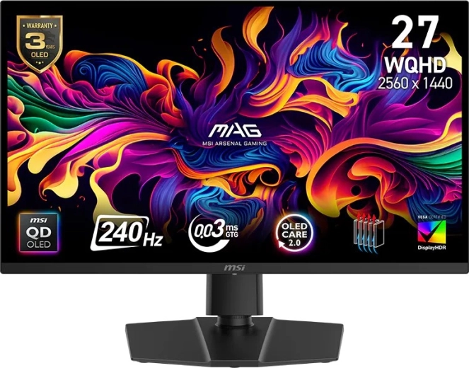 Monitor de gaming 27" QD‑OLED WQHD 240 Hz MAG 271QP, negru