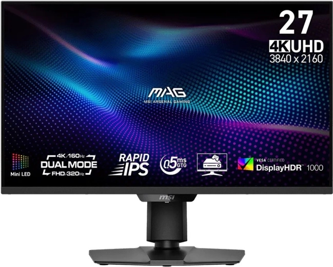 Monitor de gaming MSI MAG 274UPDF 27" LED 160 Hz negru